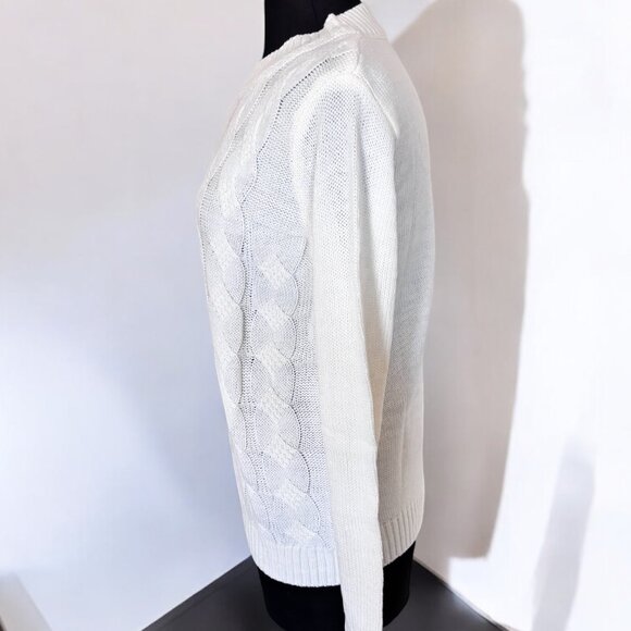 Pull Over Cream Knit Long Sleeve Sweater - Picture 6 of 6